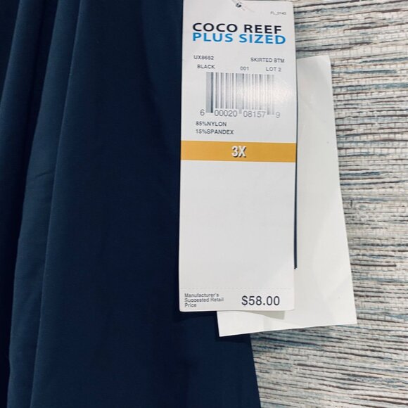 COCO REEF Swimwear womens 3XL NWT Black bottom/skirt combo - Picture 3 of 4